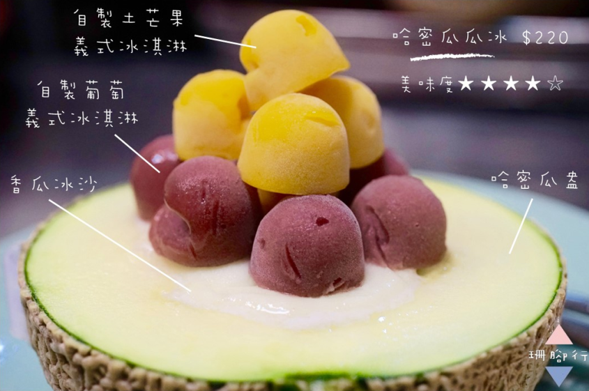 让少女尖叫的哈蜜瓜瓜冰,台南限定半颗哈密瓜 义式水果冰淇淋 水果
