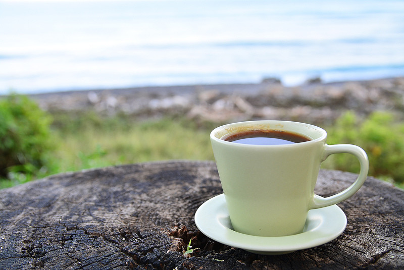 花莲美食旅游:海浪cafe在海边吃下午茶.烤鱼.喝咖啡