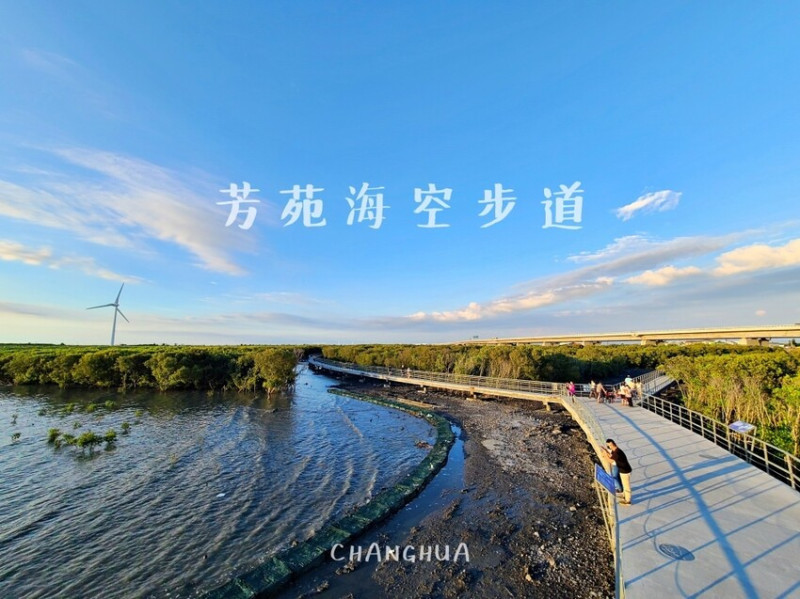 【彰化景點】芳苑海空步道・彰化芳苑景點推薦 / 穿梭在紅樹林及濕地潮間帶間，漲退潮可欣賞不同景色的步道