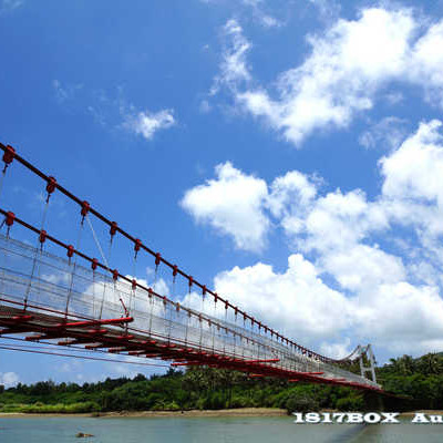 【屏東。滿州】茶山吊橋。滿州港口吊橋。港口溪出海口景觀