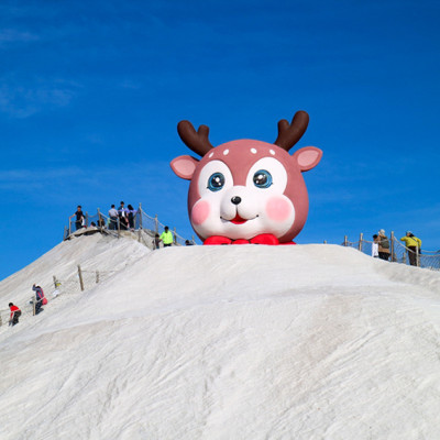 【台南親子旅遊】七股鹽山 遇見幸福萌鹿 鹽沙奇幻樂園 沙雕時光列車 可愛到心都融化了