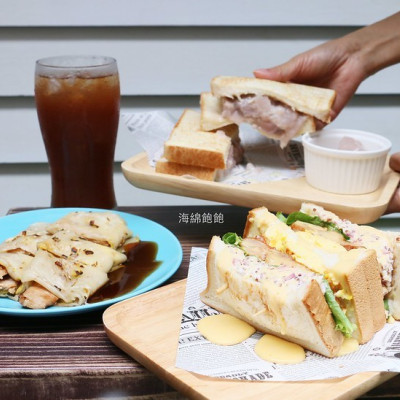 台北早午餐『MorningGo Brunch』岩漿起司春川辣雞三明治，蜜糖芋泥吐司，粉漿蛋餅，IG熱門打卡餐廳，MENU菜單價位(捷運小巨蛋站)